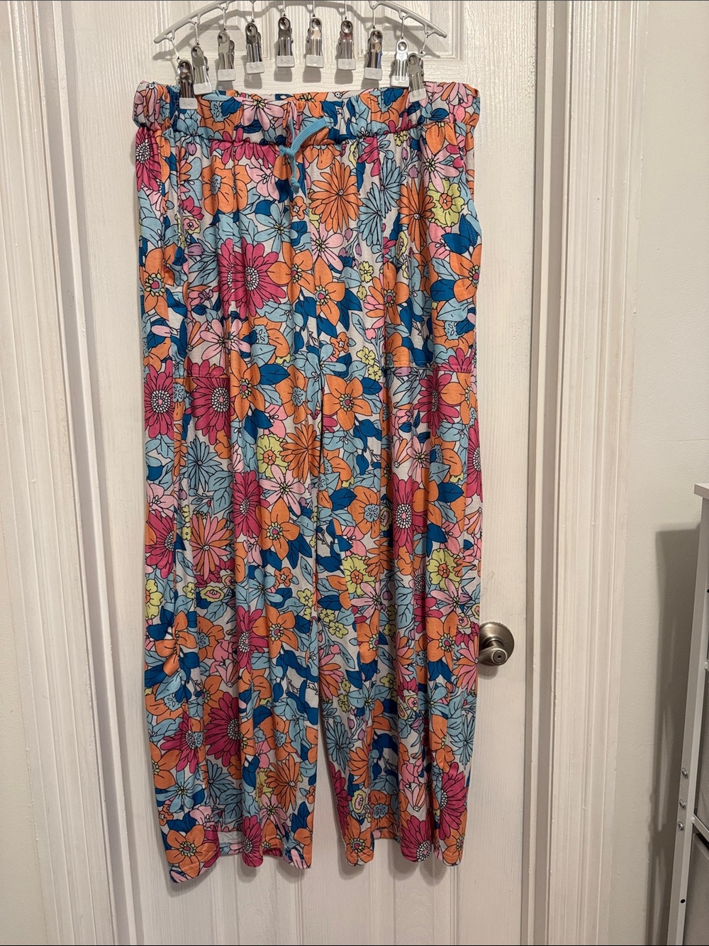 Wide Leg Floral Light Weight Pants